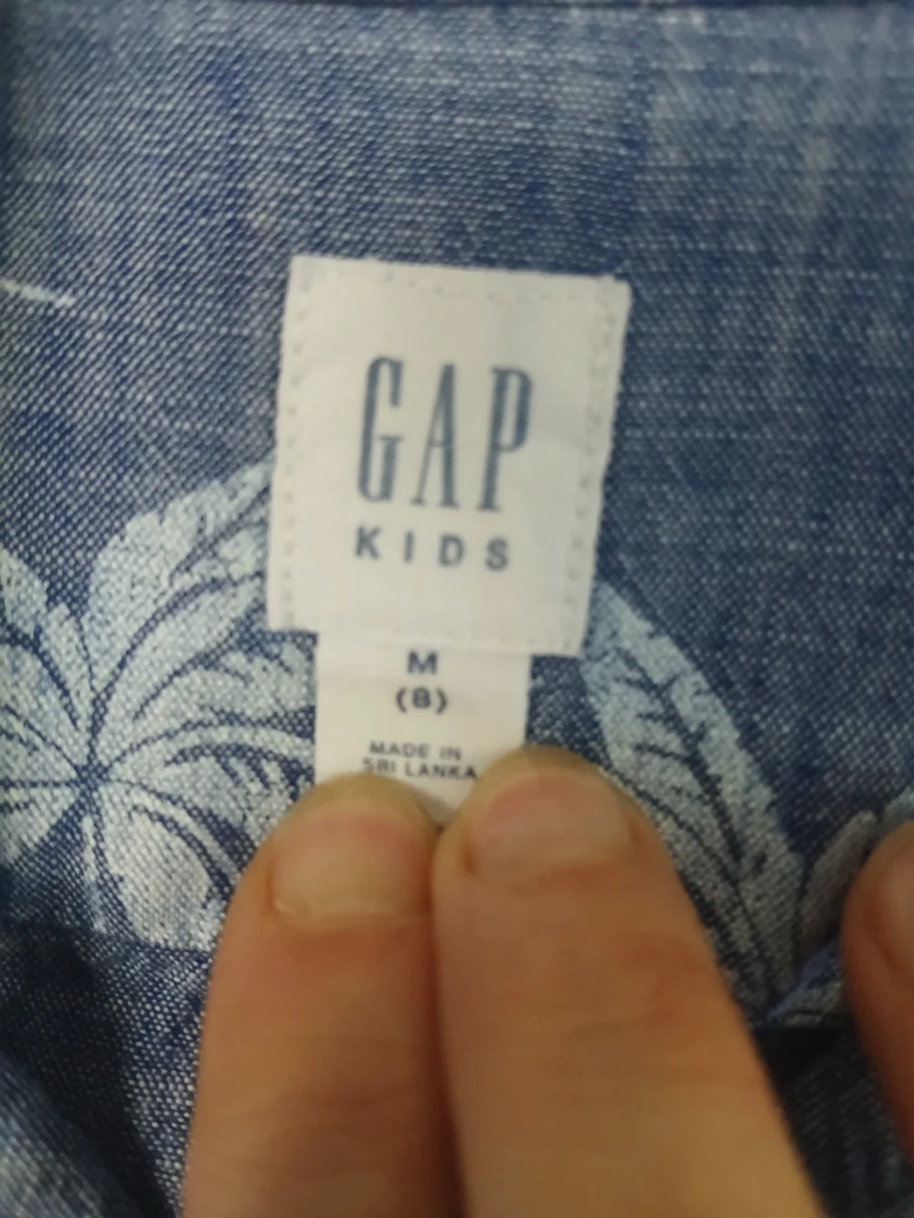 Kids GAP Blue Palm-Print Short-Sleeve Shirt